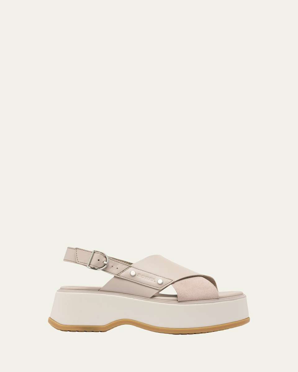 Dayspring Mixed Leather Crossover Comfort Sandals
